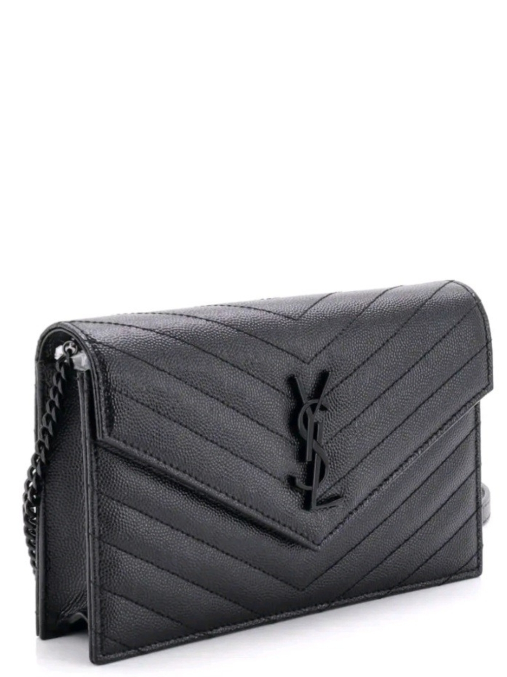 Saint Laurent Black Quilted Leather Envelope Shoulder/crossbody Purse🖤 Like New